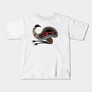 Aboriginal Art - Emu Red Kids T-Shirt